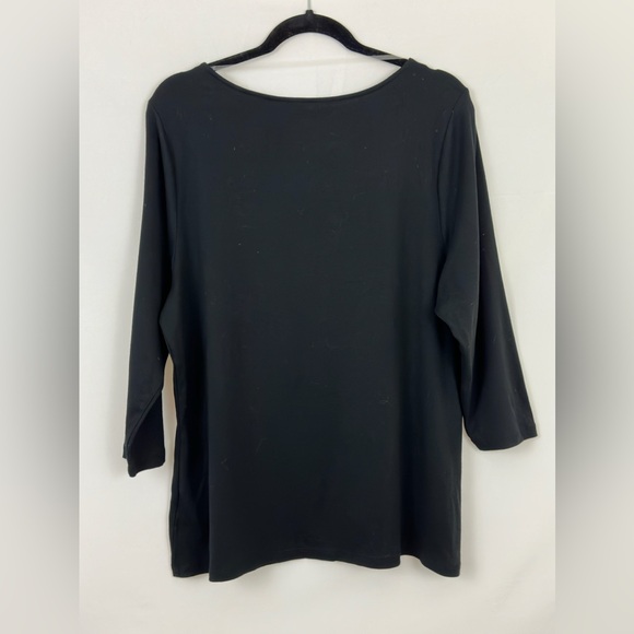 Ava & Viv  - Black Crew Neck 3/4 Length Sleeve Boat Neck T-Shirt XXL (17… - Picture 4 of 7